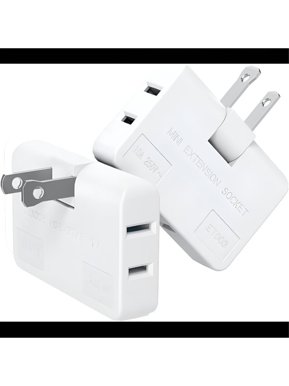 3 Way Flat Wall Outlet Extender AC Adapter - Swivel Mini Indoor Wall Tap Plug